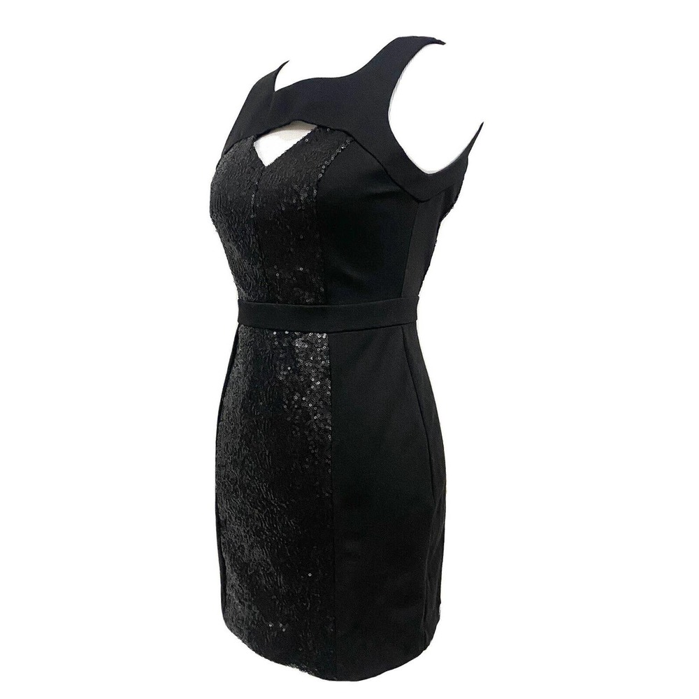 Bcbgeneration Dress Black Sequins Sleeveless Fitt… - image 2